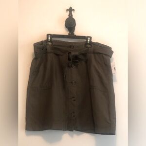 Maurices NWT Olive A-Line Skirt with Buttons and Belt